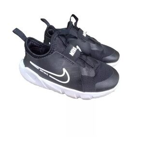 Nike Flex Runner 2 (TDV) Black/White Toddler Boy's Slip On Shoes Size 10C